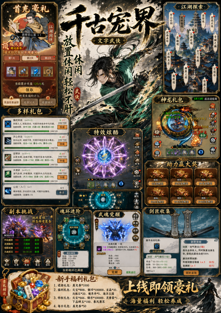 放置类RPG文字武侠《千古宠界》重磅来袭！-星游GM游戏